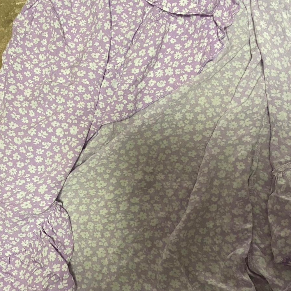 purple floral skirt